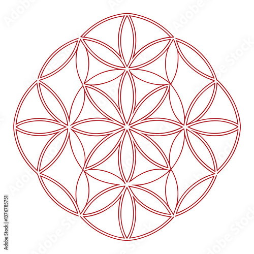 melancholic alluring A symmetrical floral pattern with geometric shapes. Clean lines, minimal. VECTOR FORMAT with Scalable Design. impeccable