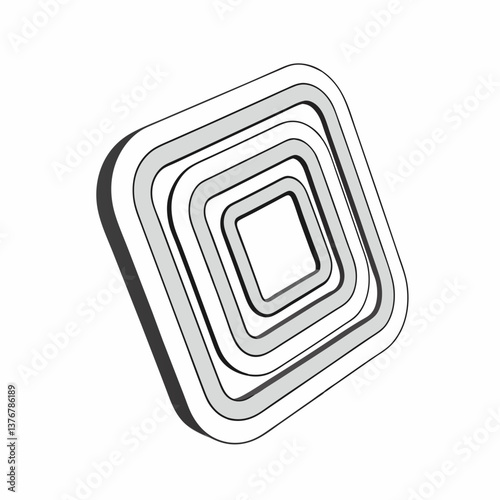 remarkable avant-garde Concentric squares with rounded corners. Crisp edges, single-weight stroke. VECTOR FORMAT with Scalable Design. flawless