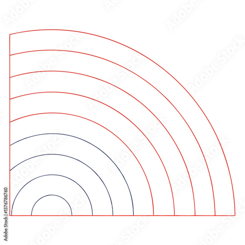 immaculate reflective modern A series of concentric arcs with varying radii. Clean lines, minimal. VECTOR FORMAT with Scalable Design. professional