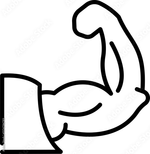Photos Flexed arm icon symbolizing strength - Editable Stroke SVG, fully scalable