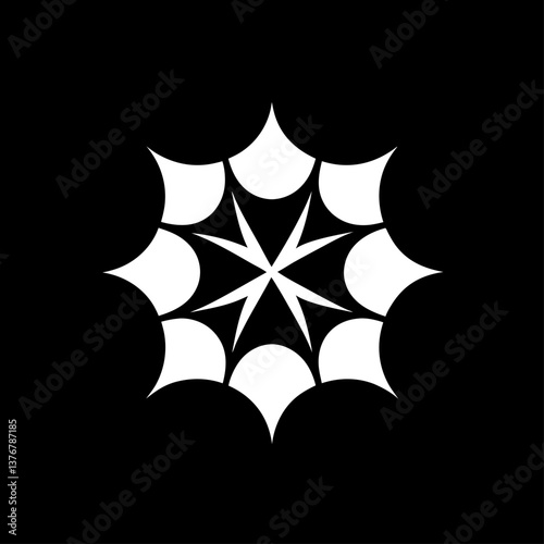 fascinating harmonious minimalist A symmetrical star pattern with radiating points. Minimal, crisp edges. VECTOR FORMAT with Scalable Design. perfect clarity