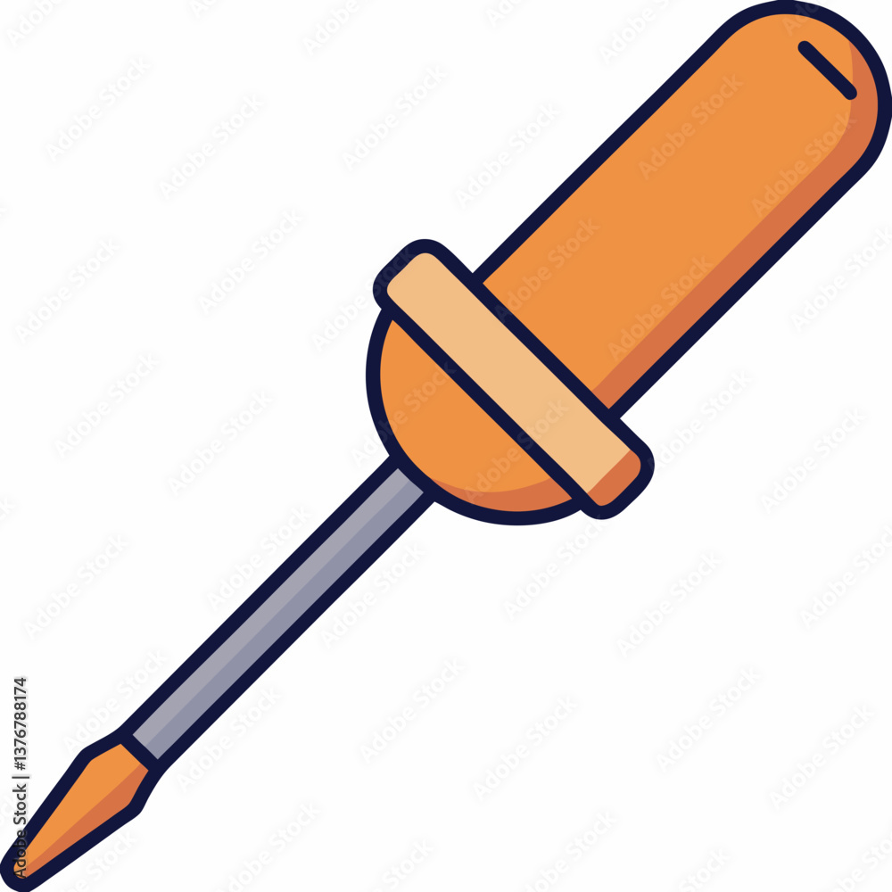 sumptuous geometric Flat color illustration of a screwdriver. Crisp edges. Minimal design. Scalable. VECTOR FORMAT with Scalable Design. premium sumptuous geometric Flat color illustration of a screwdriver. Crisp edges. Minimal design. Scalable. VECTOR FORMAT with Scalable Design. premium