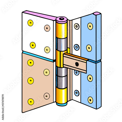 gorgeous exceptional Clean lines detailing a door hinge. Single-weight stroke. Scalable. Flat color. VECTOR FORMAT with Scalable Design.