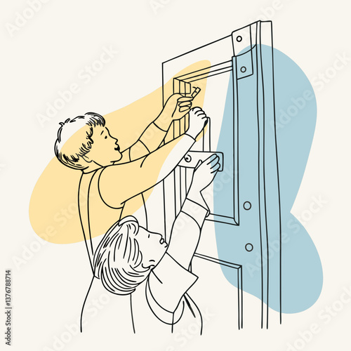 sumptuous renaissance Clean lines detailing a door hinge. Single-weight stroke. Scalable. Flat color. VECTOR FORMAT with Scalable Design. 8K
