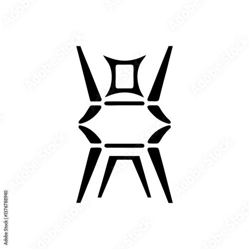 magnificent exceptional Symmetrical blueprint of a chair. Flat color. Clean lines. Scalable. VECTOR FORMAT with Scalable Design.