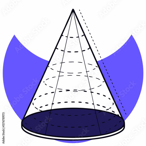 beautiful artistic Geometric representation of a cone. Single-weight stroke. Crisp edges. Scalable. VECTOR FORMAT with Scalable Design. handcrafted