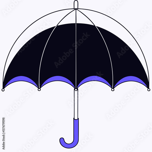 dazzling dynamic minimalist Scalable monoline umbrella. Flat color, symmetrical design. VECTOR FORMAT with Scalable Design. ultra HD