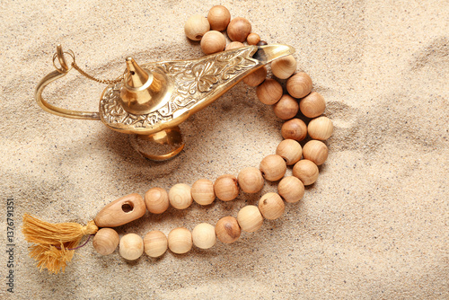 Lamp of Aladdin with tasbih...