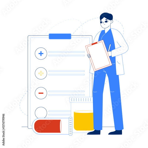 Medical doctor. Hospital staff character, professional surgeon, therapist or neurologist wearing uniform flat vector illustration. Hospital worker on white