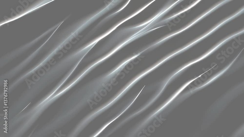 Abstract wavy lines, flowing style, white and grey, background texture