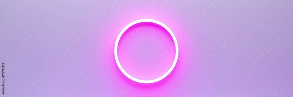 Obraz premium Minimalistic luminous circle against soft backdrop