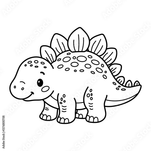 Adorable stegosaurus coloring page for kids