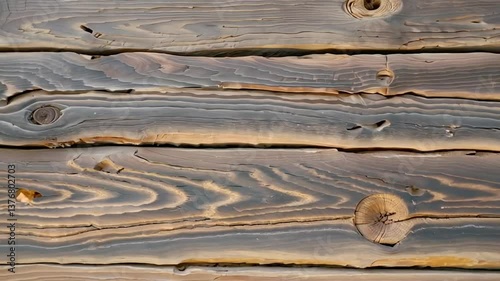 Weathered wood planks, close-up, brown and grey, rustic background texture