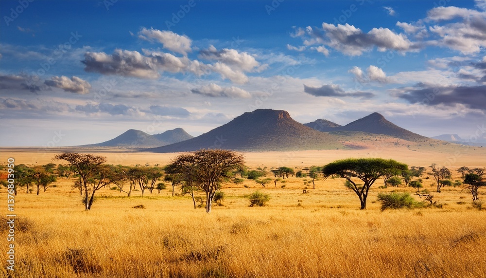 Fototapeta premium african savannah landscape with vast and colorful plains
