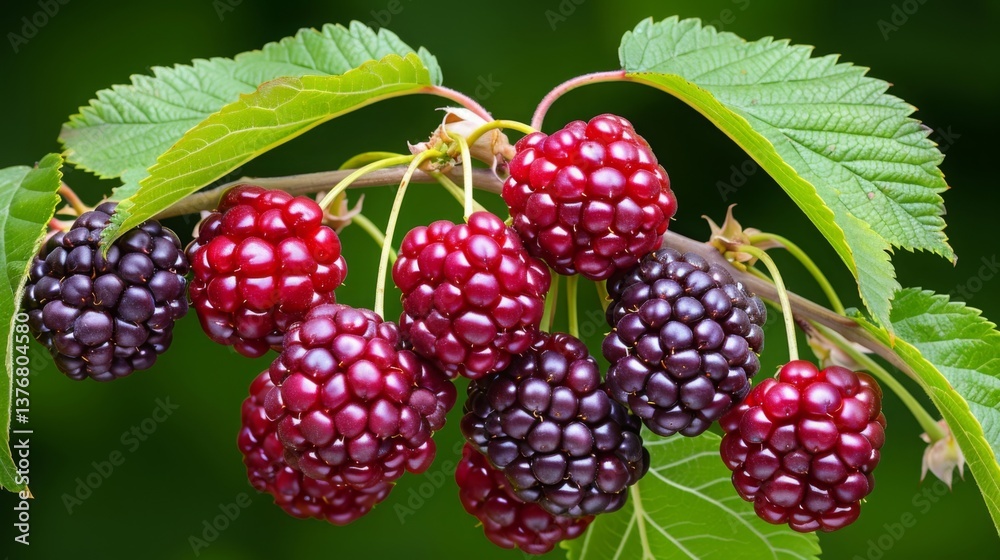 Mulberries on twig Mulberries on twig