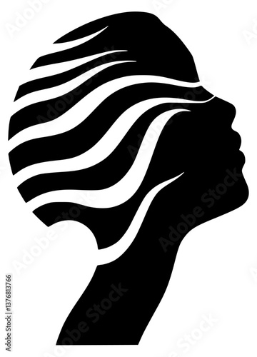 Female profile vector logo for beauty branding