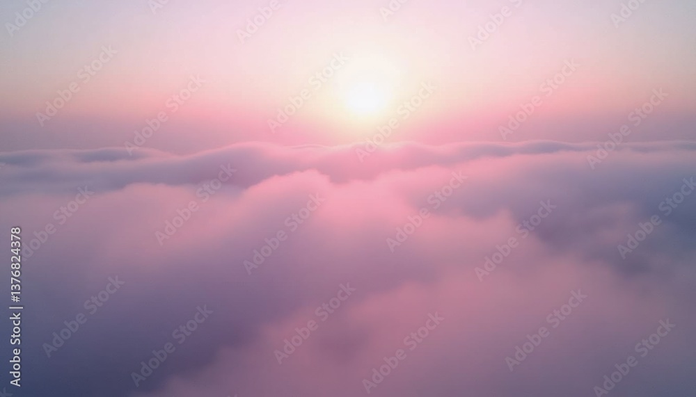 Soft Pink Sunset Over Cloudy Sky Soft Pink Sunset Over Cloudy Sky