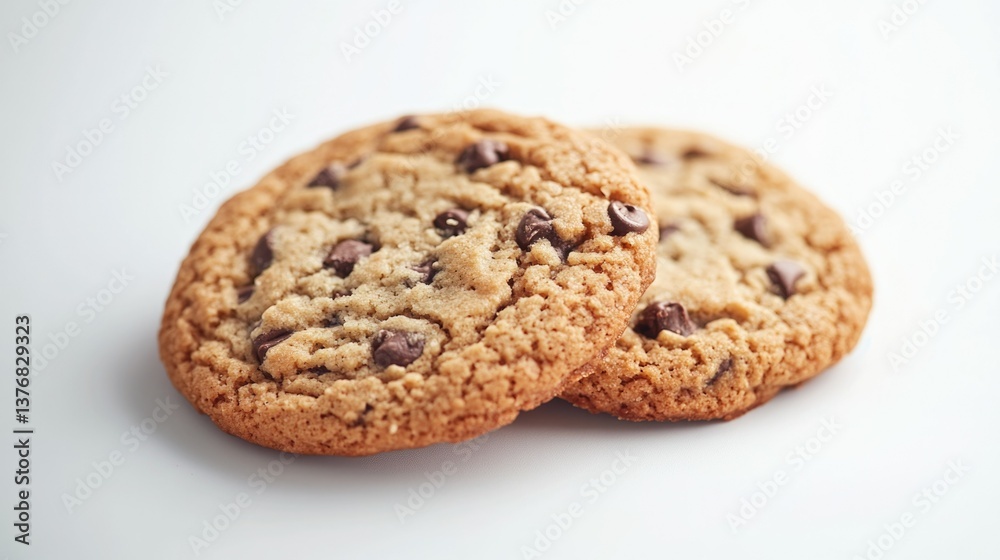 Two sweet chocolate chip cookies. Two sweet chocolate chip cookies.