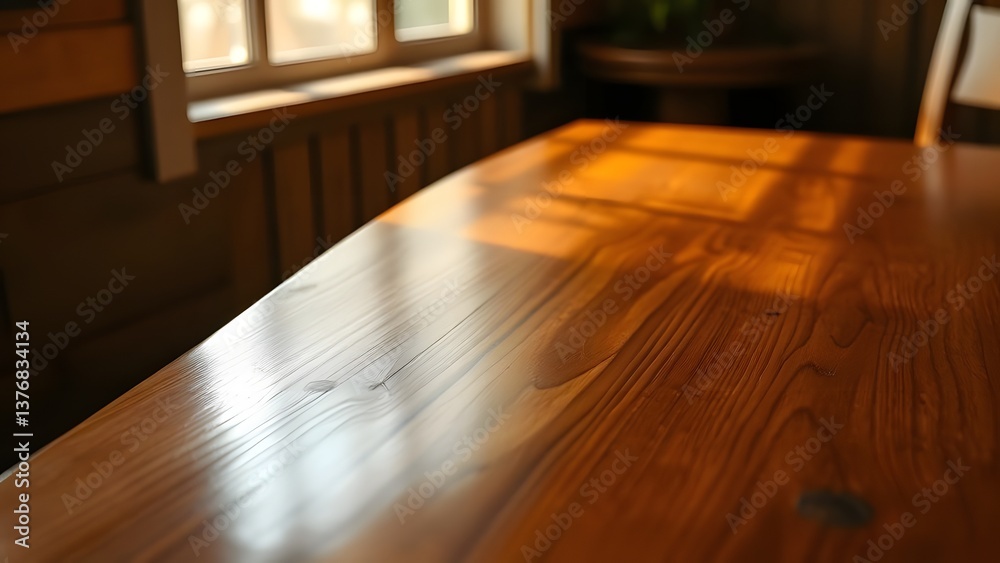 Fototapeta premium Organic Elegance: Rustic Wooden Table Sets the Tone for Modern Tranquility in Spa-Inspired Ambiance