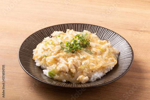 Obraz na płótnie 鶏ひき肉と白菜のあんかけご飯 w salonie