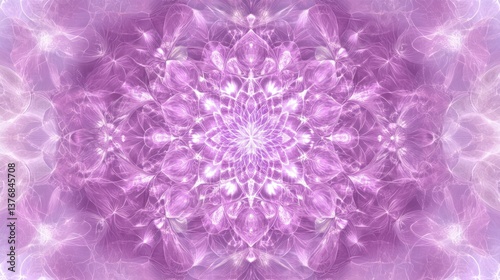 Lavender Mandala: A Serene Fractal Art