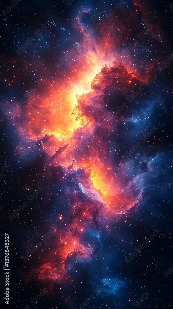 Fototapeta premium Magical nebula formation with sparkling universe high resolution background