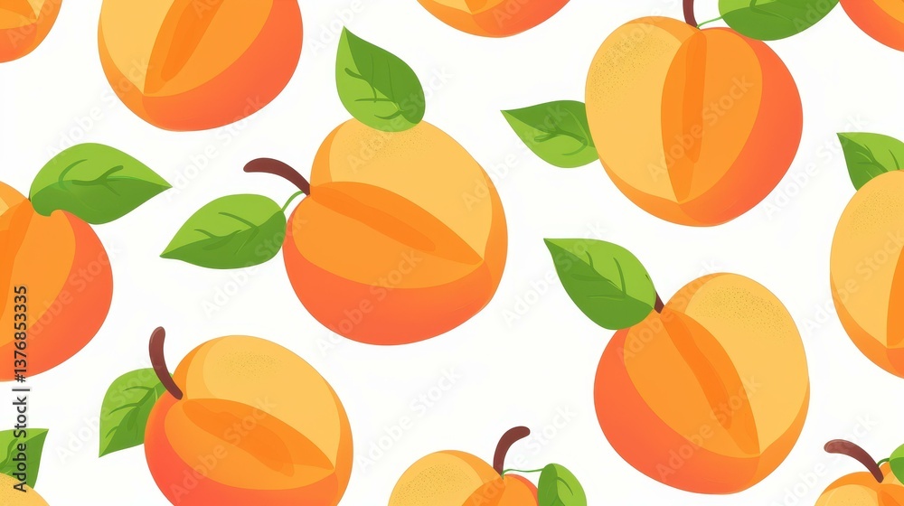 Delight in this vibrant apricot pattern, perfect for fresh fabric designs and lively cafe decor. Delight in this vibrant apricot pattern, perfect for fresh fabric designs and lively cafe decor.