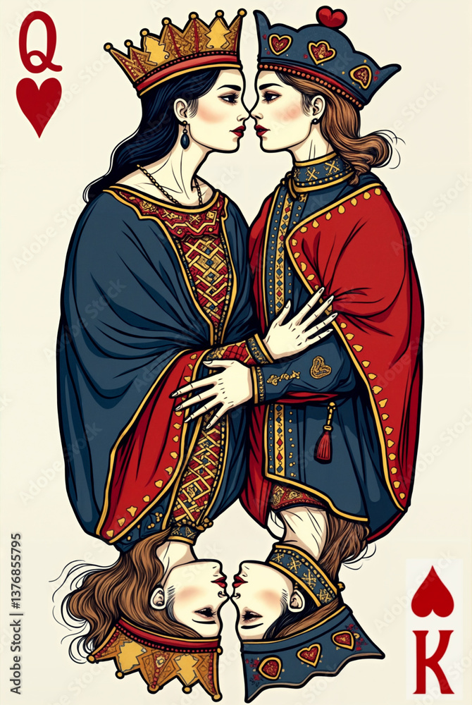 Obraz premium two women in the card