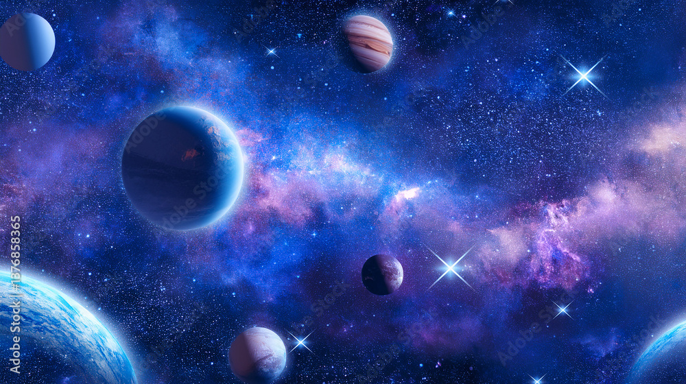 Obraz premium Seamless Space Texture – Cosmic Nebula Background