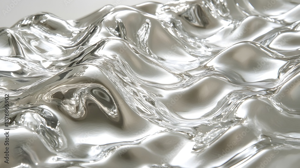 Abstract background of shimme metallic liquid surface with flowing wave texture and reflective highlights ideal for design projects. Abstract background of shimme metallic liquid surface with flowing wave texture and reflective highlights ideal for design projects.