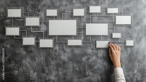 Industrials Supply Chain Professionals business goal Hand interacting with conceptual framework charts.