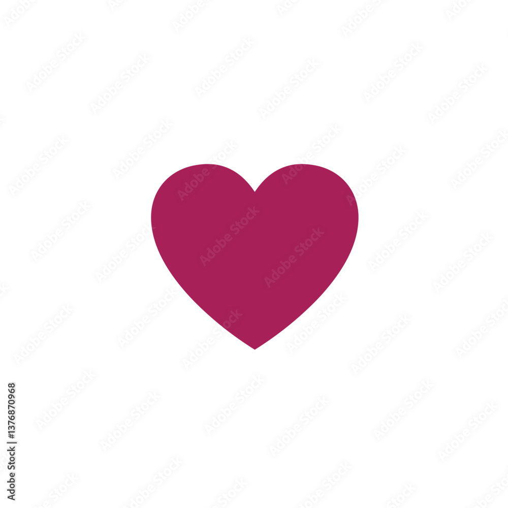 Heart shape symbol in maroon color on transparent background Heart shape symbol in maroon color on transparent background