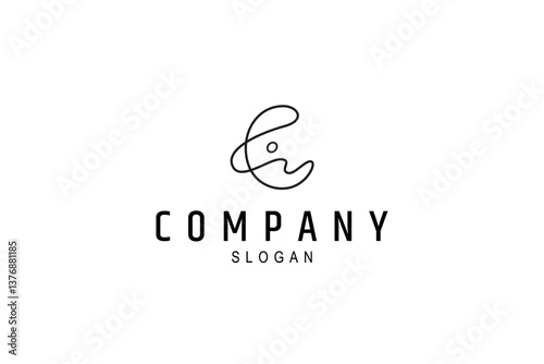 C letter logo with splash wave combination in linear design