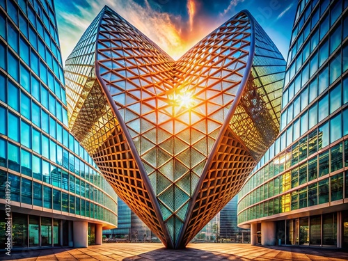 Architectural Heart Design: Free Stock Photo of Intricate Heart-Shaped Building Facade