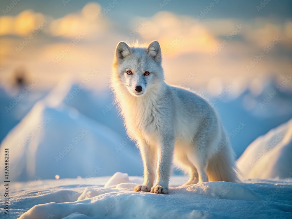 Arctic Fox in Snowy Landscape - Wildlife Photography Arctic Fox in Snowy Landscape - Wildlife Photography