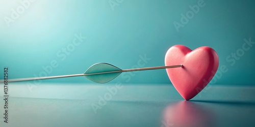 Arrow Heart Symbol: Romantic Love Concept Stock Photo