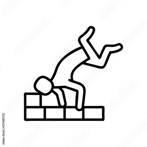 Urban freerunner executing a wall flip in a cityscape