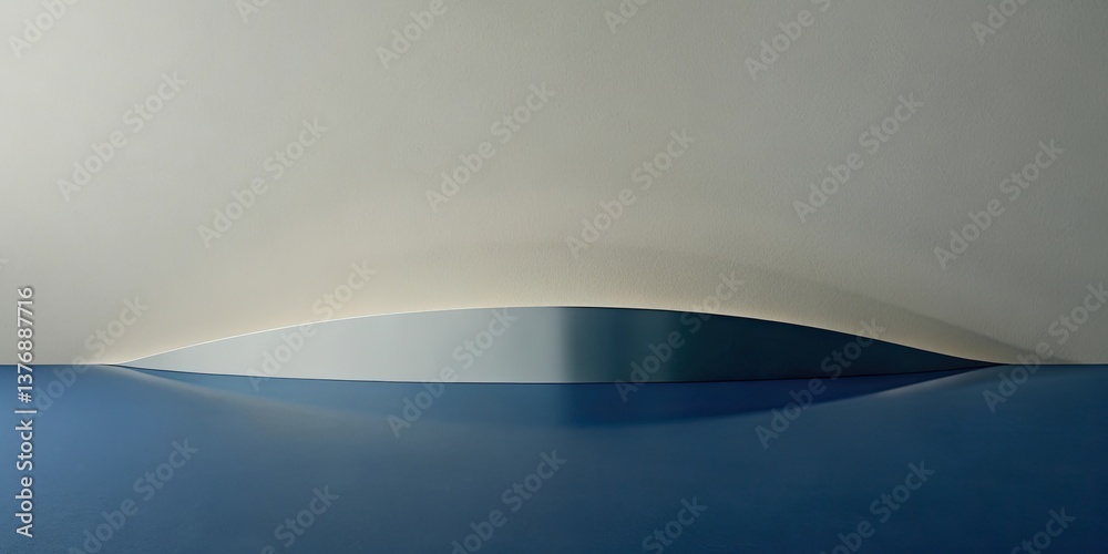 Abstract White Curve on Blue Background Abstract White Curve on Blue Background