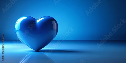 Blue Heart Stock Photo:  Romantic, Abstract, Love Concept Image with Copy Space