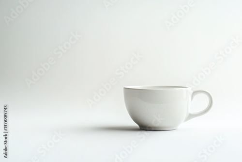 Wallpaper Mural A simple white ceramic coffee cup sits on a white surface Torontodigital.ca