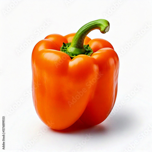Orange Bell Pepper Isolated...
