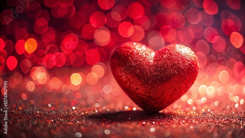 Close-up Macro Photography of a Red Heart Shape, Valentine's Day, Love Symbol, Romantic Detail