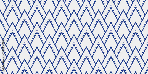 The mountains are formed by overlapping triangles with a textured, striped pattern inside. The pattern creates a sense of depth and movement.