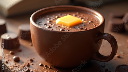 Colombian Chocolate Santafereño with cheese inside!  Served in a mug