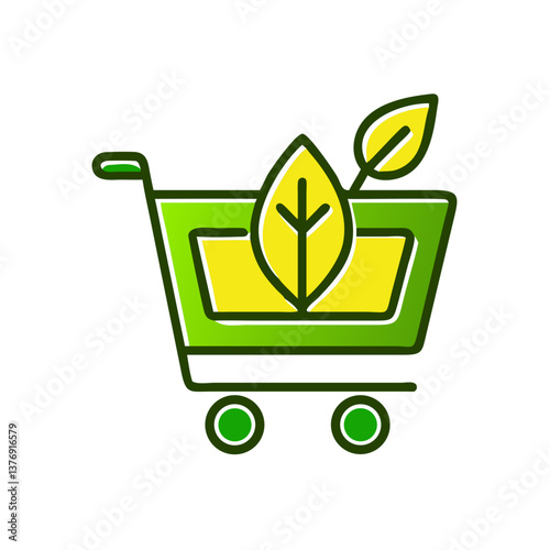 Eco-Friendly Shopping Cart Icon - icon on “Eco / Sustainability” theme
