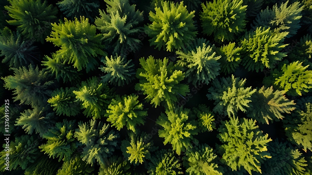 Aerial top view of summer green trees Aerial top view of summer green trees