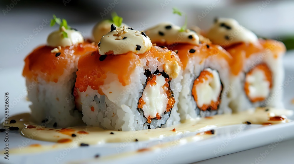 サーモンロールの創作寿司