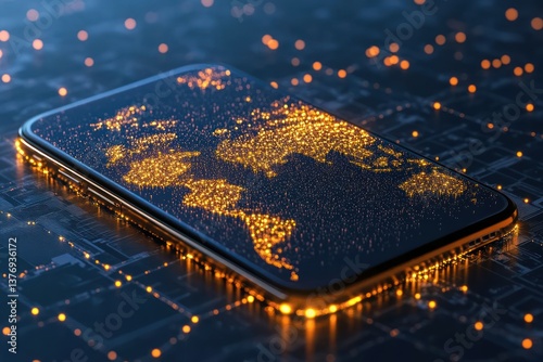 Global Internet Communications: Smartphone Connectivity via Wireless Satellite Network Technology for Cloud Services and Holographic Earth Interface
