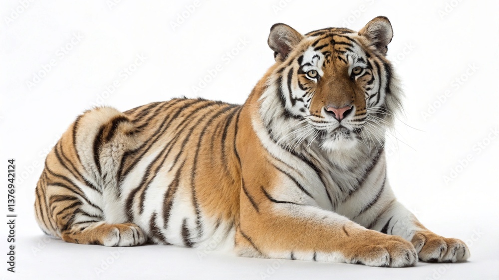 Obraz premium caspian tiger isolated on white background