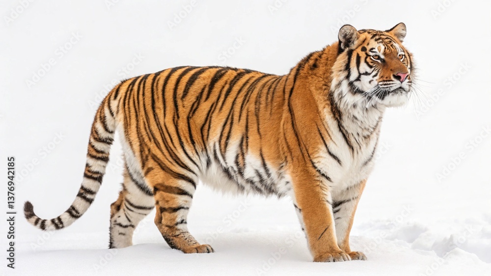 Obraz premium siberian tiger isolated on white background